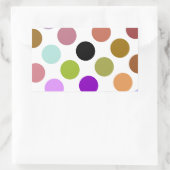 茶色と緑のドカラフルット 長方形シール (バッグ)