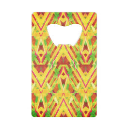 茶色と緑のパターン クレジットカード栓抜き