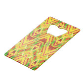 茶色と緑のパターン クレジットカード栓抜き (裏面アングル)