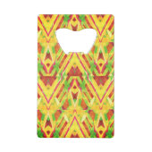 茶色と緑のパターン クレジットカード栓抜き (裏面)