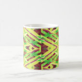 茶色と緑のパターン コーヒーマグカップ (中央)