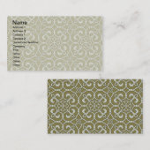 茶色と緑のモロッコのスクロールパタ華美ーン 名刺 (正面/裏面)