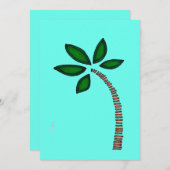 茶色と緑のヤシの木のスケッチ シーズンカード (正面/裏面)