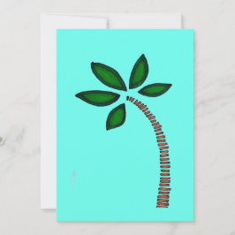 茶色と緑のヤシの木のスケッチ シーズンカード