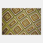 茶色と緑の建築 ラッピングペーパーシート (正面2)