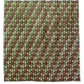 茶色と緑の斑点、彫られた長方形の部分 シャワーカーテン (正面)