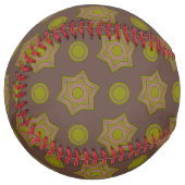 茶色と緑の星と円 ソフトボール (正面左)