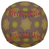 茶色と緑の星と円 ソフトボール (裏面)