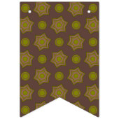 茶色と緑の星と円 バンティングフラッグ (第3の旗)