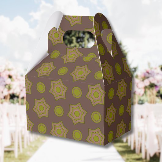 茶色と緑の星と円 フェイバーボックス