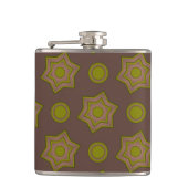 茶色と緑の星と円 フラスク (正面)