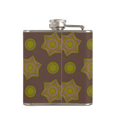 茶色と緑の星と円 フラスク (裏面)