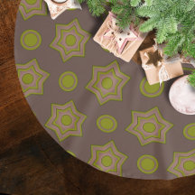 茶色と緑の星と円