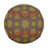 茶色と緑の星と円 野球ボール (裏面)