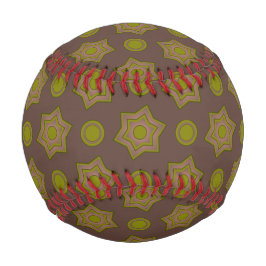 茶色と緑の星と円 野球ボール