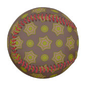 茶色と緑の星と円 野球ボール (正面左)