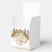 茶色と緑の森林動物の赤ちゃんシャワー フェイバーボックス (オープン)