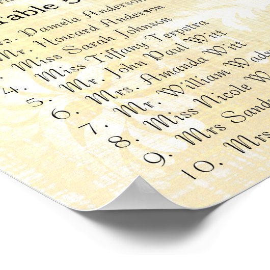 茶色と緑の渦巻き型ツリー披露宴の座席表 ポスター (角)