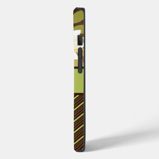 茶色と緑の花かわいらしの電話ケース Case-Mate iPhoneケース (裏面 / 左)