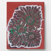 茶色と緑の花 フォトプラーク (正面)