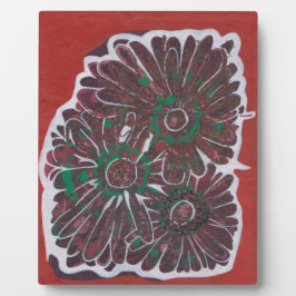 茶色と緑の花 フォトプラーク