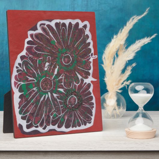 茶色と緑の花 フォトプラーク (側面)