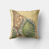 茶色と緑の貝殻 クッション (裏面)