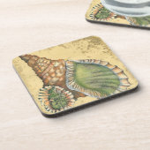茶色と緑の貝殻 コースター (左側)