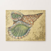茶色と緑の貝殻 ジグソーパズル (横)