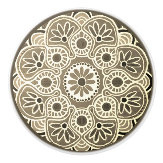 茶色と褐色のセラミックプルノブ セラミックノブ (正面)