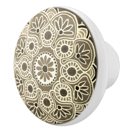 茶色と褐色のセラミックプルノブ セラミックノブ (右)