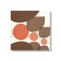 茶色と赤の抽象芸術ウォールアート