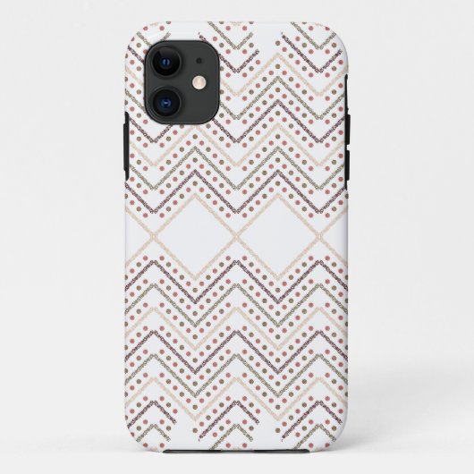 茶色と赤の点を持つ白い背景 Case-Mate iPhoneケース (裏面)