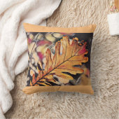 茶色と赤の秋のオークの葉 クッション (ブランケット)