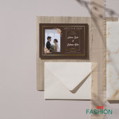 茶色と金のシンプルな結婚式の「おふたりのために」カード