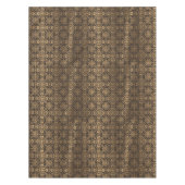 茶色と金ゴールドのアートデコのタイル テーブルクロス (正面)