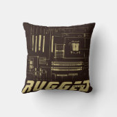 茶色と金ゴールドの堅牢なギークマザーボード技術 クッション (裏面)