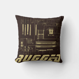 茶色と金ゴールドの堅牢なギークマザーボード技術 クッション