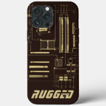 茶色と金ゴールドの堅牢なギークマザーボード技術