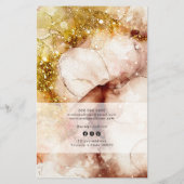 茶色と金ゴールドの水彩価格表 チラシ (裏面)