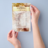 茶色と金ゴールドの水彩価格表 チラシ (ハンドル)