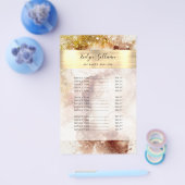 茶色と金ゴールドの水彩価格表 チラシ (シングル)