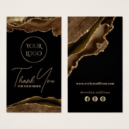 茶色と金ゴールドのagateパッケージの挿入 (正面&裏面)