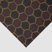 茶色と金ゴールドクラスジオメトリハニカムパターン 薄葉紙 (詳細)