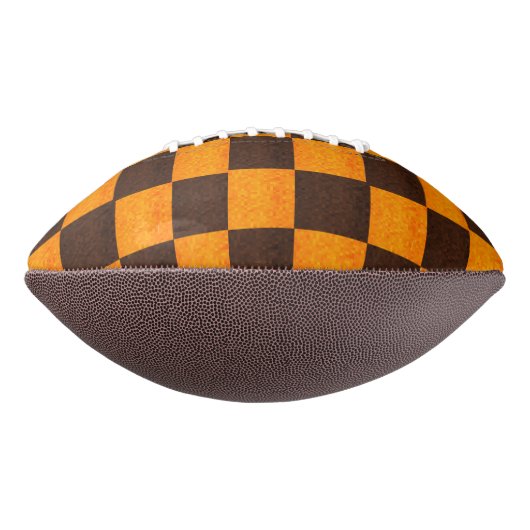 茶色と金ゴールドチェックのパターン、 アメリカンフットボール (回転90)