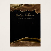 茶色と金ゴールド瑪瑙のジュエリー表示カード (正面)