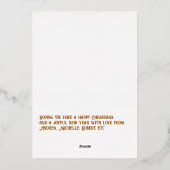 茶色と金色のギンガムチェックのクリスマスホリデー写真 箔シーズンカード (裏面)