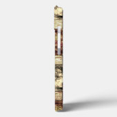 茶色と金色の染み、彫り込んだ長方形の絵 Case-Mate iPhoneケース (裏面 / 左)