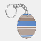 茶色と青のストライプ キーホルダー (正面左)