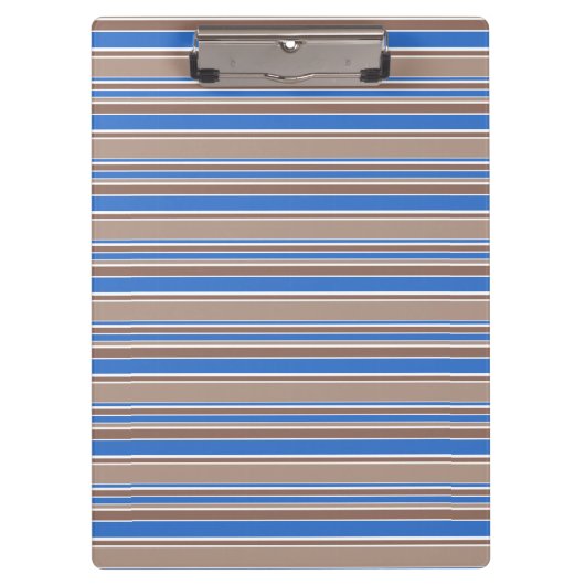 茶色と青のストライプ クリップボード (正面)